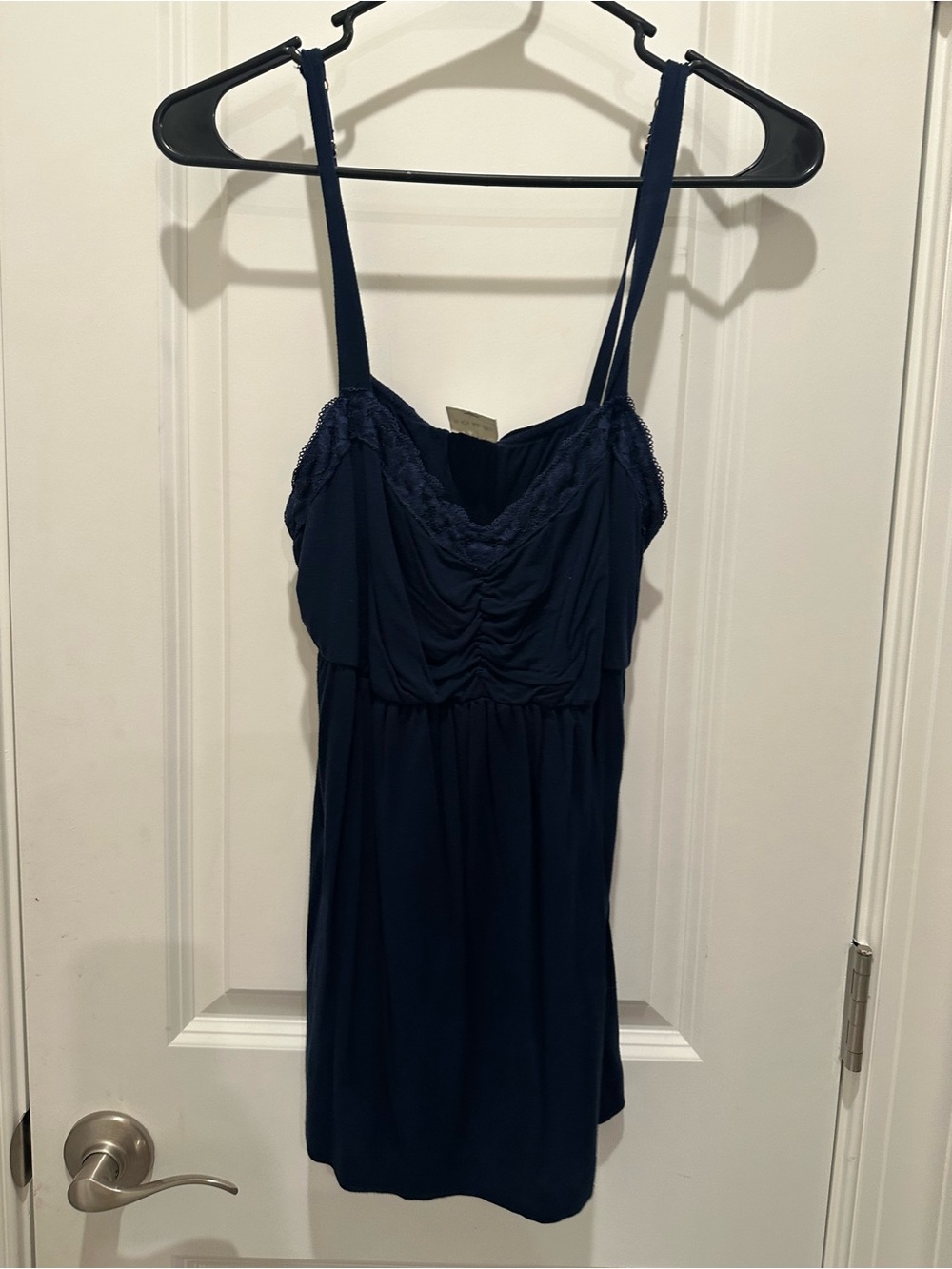 Soma Navy Blue Lace-Trim Sleep Chemise